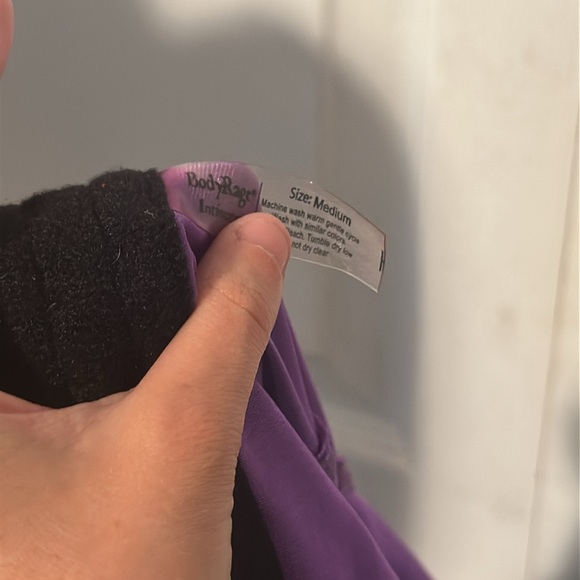 BodyRage Intimates Purple and Black Corset & Garter Bodysuit - Picture 11 of 11